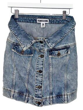 H&M x Moschino Light Wash Denim Jean Jacket Skirt - Size 6